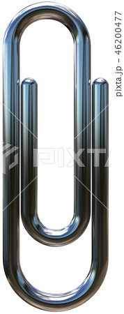 CG　3D　イラスト　立体　デザイン　クリップ　文房具　ライン　情報　金属　切り抜き 46200477