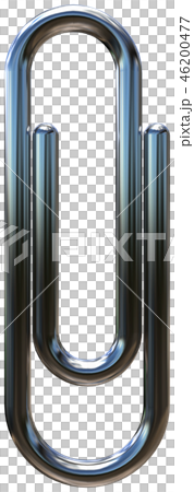 CG　3D　イラスト　立体　デザイン　クリップ　文房具　ライン　情報　金属　切り抜き 46200477