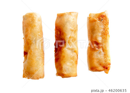 Three deep fried spring rolls 46200635