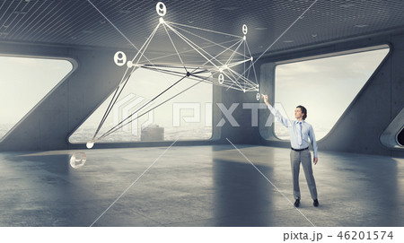 Businessman in modern interior Businessman in modern interior 46201574