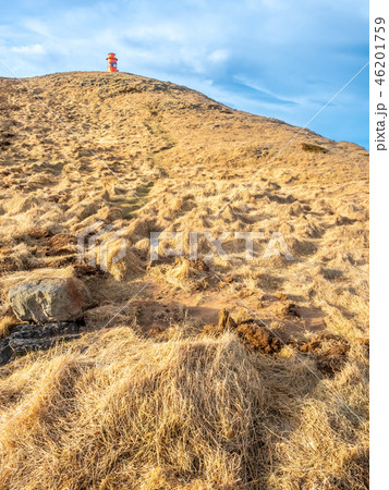 Stykkisholmur lighthouse on hill in Iceland Stykkisholmur lighthouse on hill in Iceland 46201759