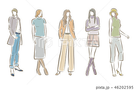 女性のファッションイラスト 46202595