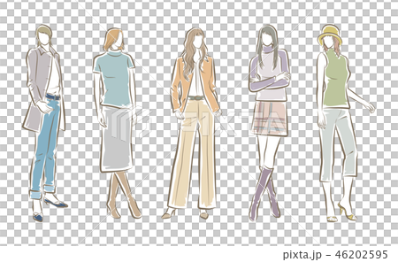女性のファッションイラスト 46202595