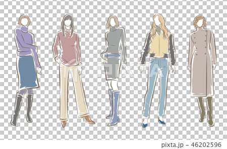 女性のファッションイラスト 46202596