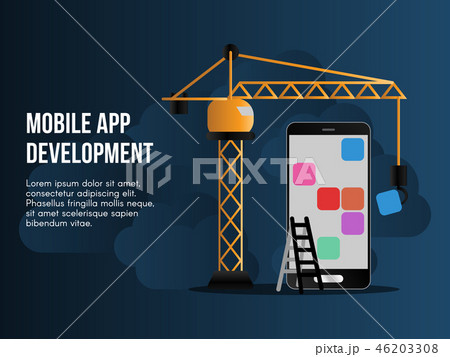 Mobile app development concept vector design Mobile app development concept vector design 46203308