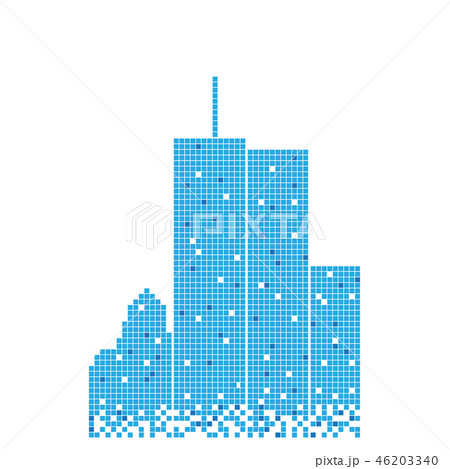 Pixelated Blue Building Skyscraper Illustration のイラスト素材 Pixelated Blue Building Skyscraper Illustration のイラスト素材