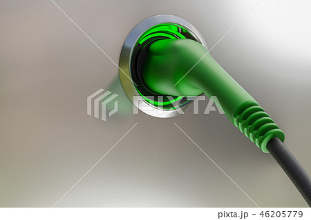 Charging modern electric car green handle power 46205779