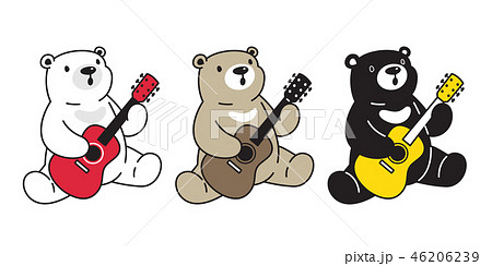 Bear vector polar bear guitar bass ukulele music 46206239