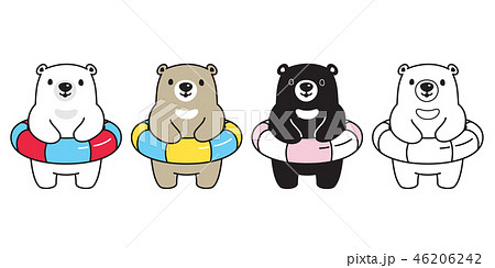 Bear vector polar bear swimming pool ring ocean 46206242