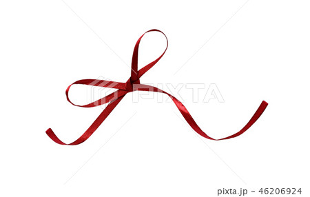 Smal red silk ribbon bow 46206924