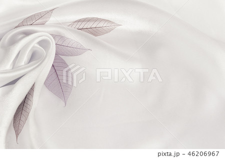 White silk background with flower drapery 46206967