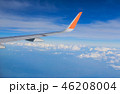 Sky with airplane wing 46208004