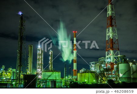 姫路市播磨臨海工業地域の工場夜景　ダイセル化学工場 46208659