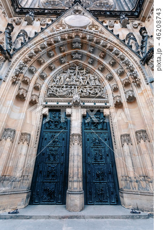 St. Vitus cathedral door in Prague Czech Republic 46208743