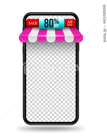 Smartphone with roof shop Smartphone with roof shop 46208999
