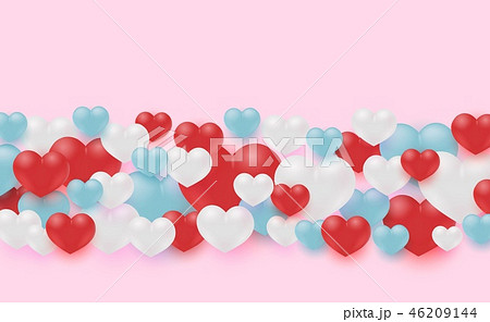 Vector illustration of love and friendship banner with colorful heart shapes. 46209144
