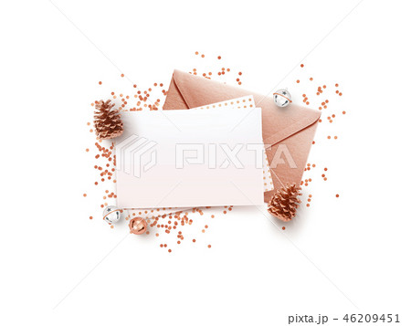 Namecar,r, rose gold envelope mockup Pink backgrou Namecar,r, rose gold envelope mockup Pink backgrou 46209451