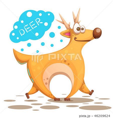 Cute deer - cute, crasy illustration. 46209624