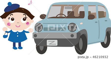 車と女の子 おかっぱ頭の女の子38 のイラスト素材 46210932 Pixta
