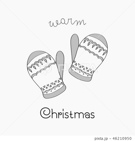 Hand drawn Christmas card. Merry Christmas and New Year typography. Cute holidays greeting card 46210950