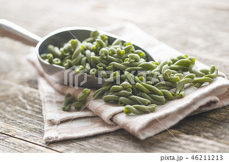 Uncooked spinach gemelli pasta. Uncooked spinach gemelli pasta. 46211213