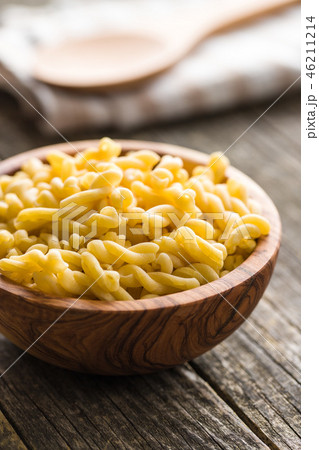 Uncooked gemelli pasta. Uncooked gemelli pasta. 46211214