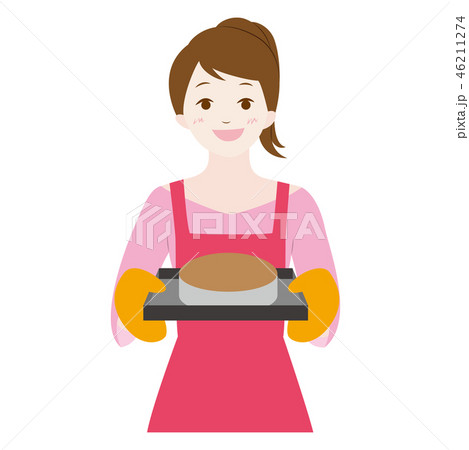 ケーキを焼いた女の子のイラスト素材 46211274 Pixta