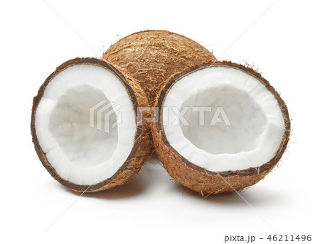 cracked coconut isolated 46211496