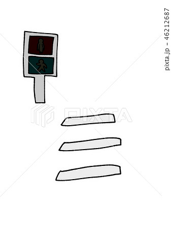 ブラックアウト 停電 故障した歩行者用信号機と横断歩道のイラスト素材 ブラックアウト 停電 故障した歩行者用信号機と横断歩道のイラスト素材