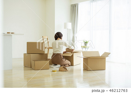 引越作業の女性 引越作業の女性 46212763