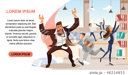 Angry boss screams in chaos at his subordinates 46214853