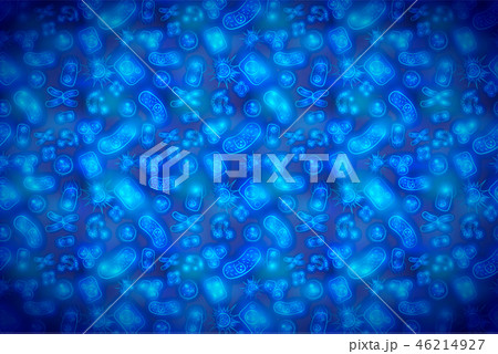 Bright glowy biology cells, bacterias and virus 46214927