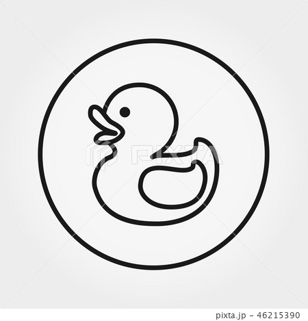 Rubber duck. Toy. Icon. Vector. Editable Thin line. 46215390