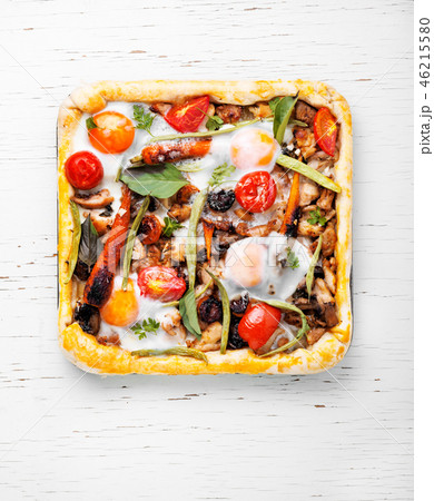 Open vegetable pie Open vegetable pie 46215580