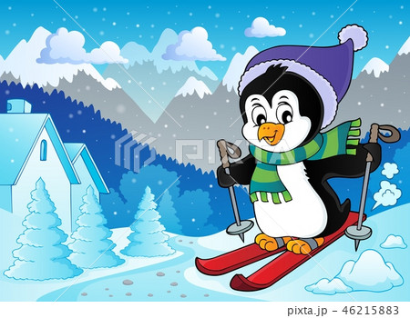 Skiing penguin theme image 2 Skiing penguin theme image 2 46215883