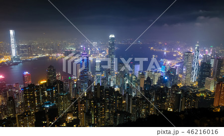 香港 ビクトリアピーク遊歩道(盧吉道観景台)からの夜景 香港 ビクトリアピーク遊歩道(盧吉道観景台)からの夜景 46216016