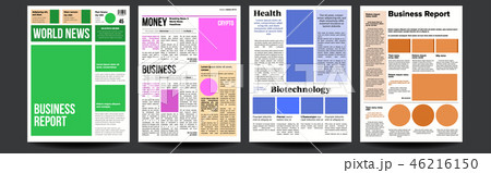 Newspaper Vector. Realistic Pages Template. News Page Layout. Columns And Photos. Illustration Newspaper Vector. Realistic Pages Template. News Page Layout. Columns And Photos. Illustration 46216150