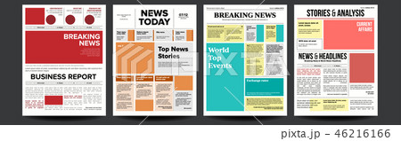 Newspaper Cover Set Vector. With Headline, Images, Page Articles. Newsprint, Reportage Information Newspaper Cover Set Vector. With Headline, Images, Page Articles. Newsprint, Reportage Information 46216166