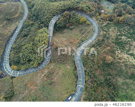 平尾台への道路の空撮 平尾台への道路の空撮 46216290