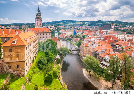 View of medieval city Cesky Krumlov. View of medieval city Cesky Krumlov. 46216601