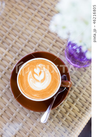 hot coffee with latte art 46216805