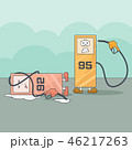 Funny cartoon gas stations with financial problems 46217263