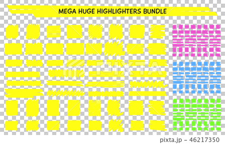 Yellow highlight marker hand drawn scribble set Yellow highlight marker hand drawn scribble set 46217350