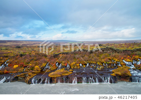 Hraunfossar Waterfalls attractions in Iceland Hraunfossar Waterfalls attractions in Iceland 46217405