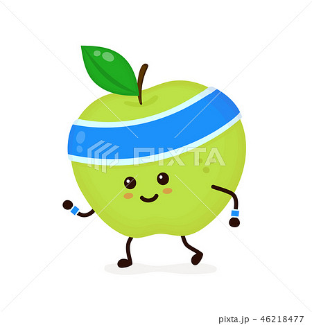 Cute smiling happy strong apple  46218477