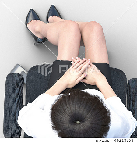 椅子に座った綺麗な足の女性 ビューティーイメージperming3dcgイラスト素材のイラスト素材
