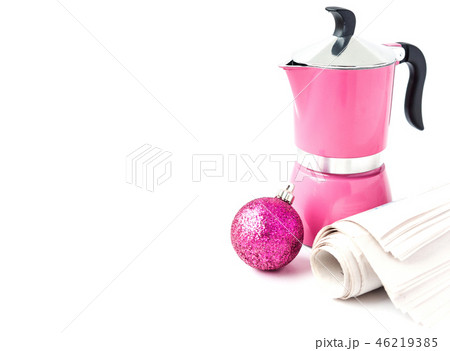 Geyser coffee maker and newspaper Geyser coffee maker and newspaper 46219385