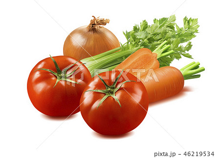 Celery, tomato, onion, carrot vegetables isolated  46219534
