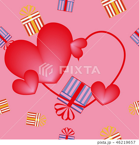 Pattern. Package with gifts, heart contour Pattern. Package with gifts, heart contour 46219657