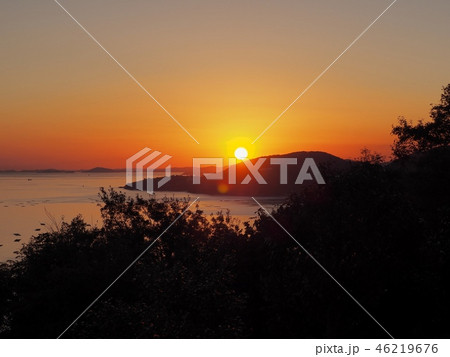 播磨灘の夕景 夕日 夕焼け 播磨灘の夕景 夕日 夕焼け 46219676